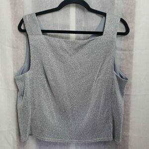 VTG Jeffrey & Dara Evening Wear Silver Sparkle Tank Top Elegant Holiday Size 16